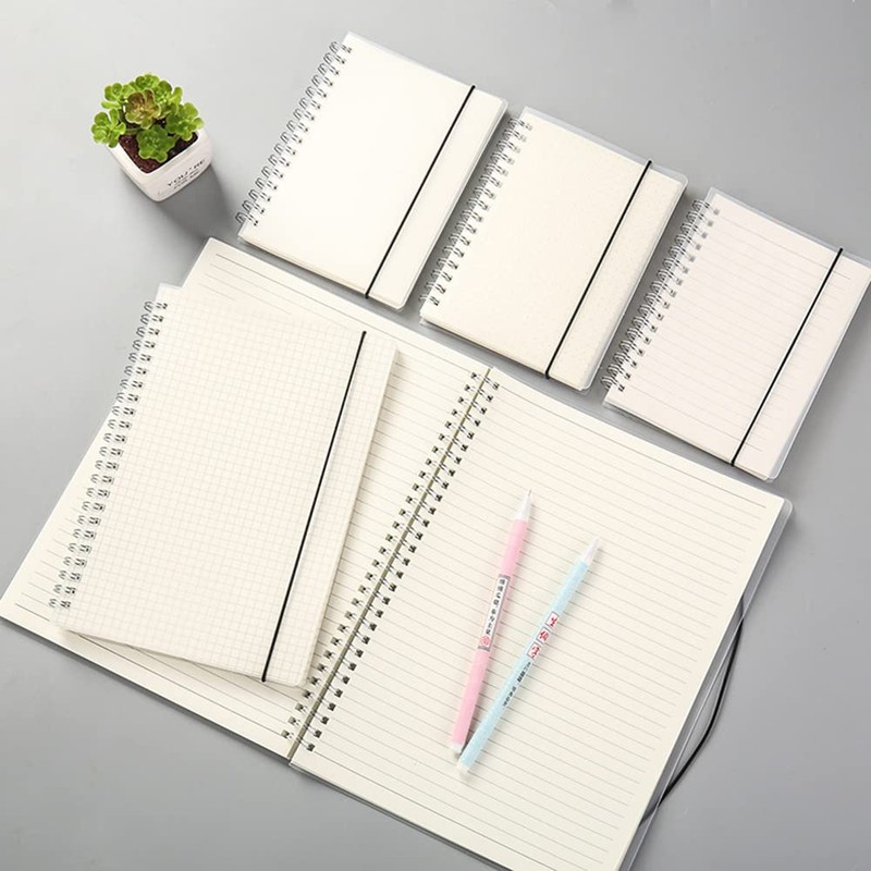 Shulaner Spiral Notebook A6 Blank, 80 Sheets Paper, PP Matte
