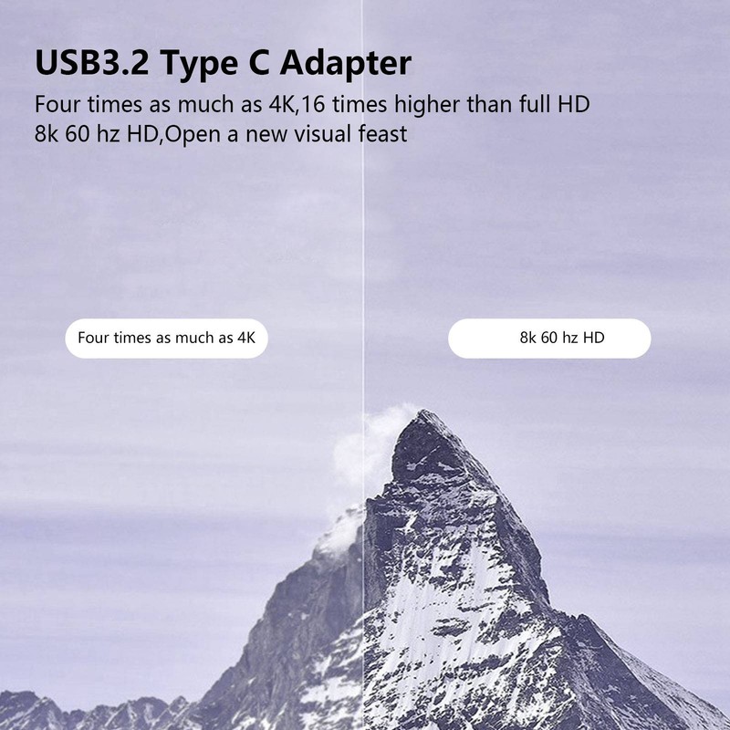 Type C Extension Cable USB3.2 100W 20Gbps 8k 60hz Male