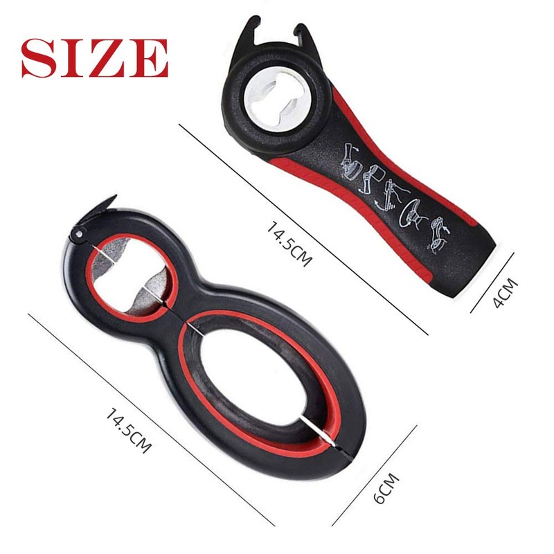 Multi Bottle Opener,2 Pieces Multi Bottle Can and Jar Grip