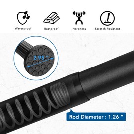 Tension Curtain Rod, 51-86 Inch,Spring Shower Tension Curtain Rod, Closet Rod, for Windows or Shower, Easy to Install, No Drilling, No Rust, for Bathroom, Rod Diameter 1.26 Inches, Black,Umimile