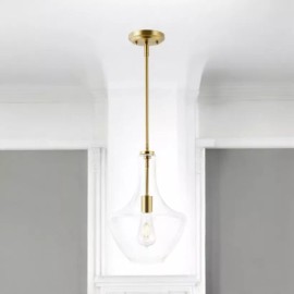 Light Society Sienna 1-Light Modern Bronze Pendant w/Clear Glass Shade LS-C263-BB-CL