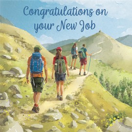 Hunts England - Walking Fun New Job Congratulations Card - Milo's Gallery - Walkers Congratulations Card - Congratulations New Job Card For Hiking Fans - For Men, Women