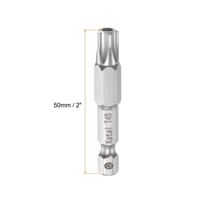 sourcing map T45 Star 5 Point Screwdriver Bit 1/4" Hex