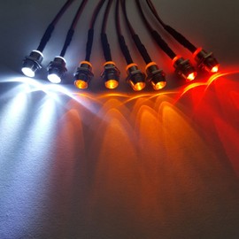 ShareGoo 8 LED High Brightness Light Tail Lamp Headlight RC Car Light Kit Light Suitable for HSP D3 Tamiya Traxxas Slash HPI (5mm White LED Light + 5mm Red LED + 5mm Orange Color)