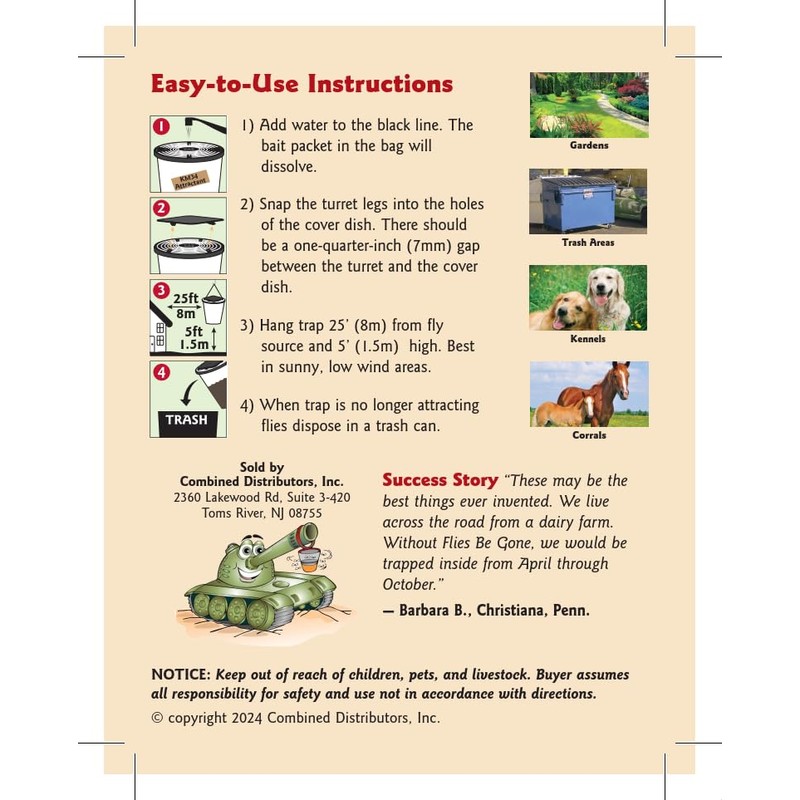 Flies Be Gone Fly Trap - Natural Protein-Powered Attractant