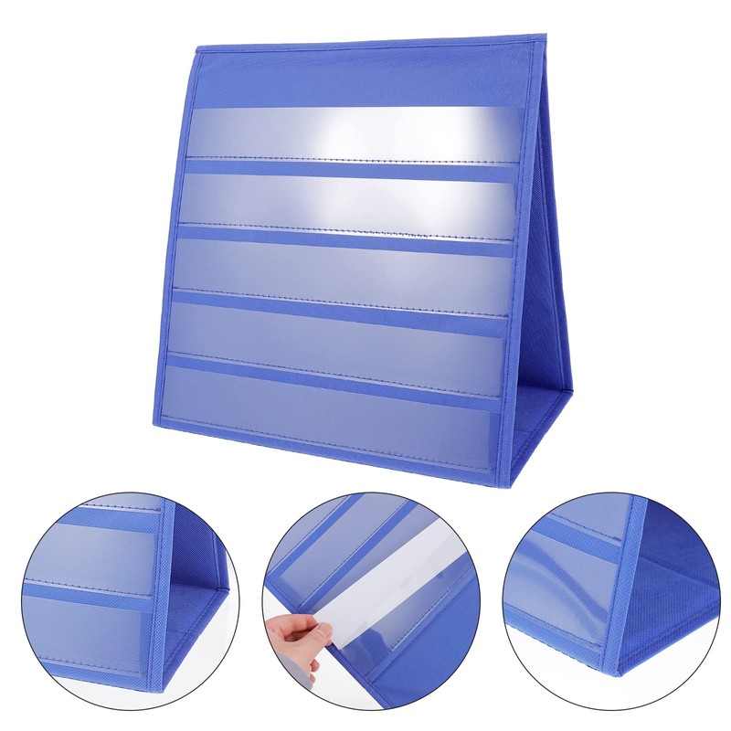 Toyvian Tabletop Desktop Pocket Chart with 20 Dry Erase Cards