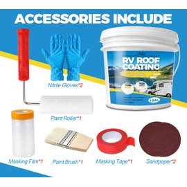 Liquid RV Roof Coating & Waterproof Sealant For Trailers -1 Gallon White