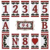 Daniella-M6 Spanish Hand-painted Green With Red Number Tiles With 3,4,5
