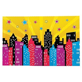 Fun Express - Superhero Girl Backdrop Banner for Birthday - Party Decor - Wall Decor - Preprinted Backdrops - Birthday - 3 Pieces