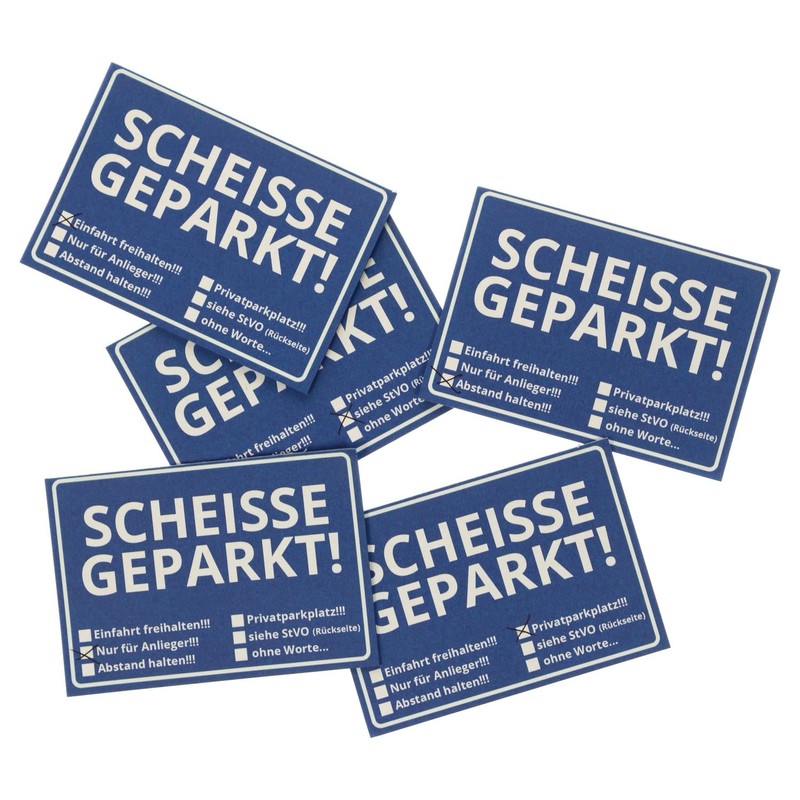 trendaffe Die Scheisse Geparkt! Notes with German Road Traffic Regulations