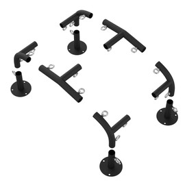 Neorexon 1 3/8'' Canopy Fittings for 8 Leg Carport Frame Parts, Black Canopy Pipe Fittings with Eye Bolts, Carport Frame Kit Low Peak Connectors with 156 Degree Angle(20Pcs)