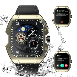 Rogbid Mille Relojes Inteligentes para Hombre (Hacer y Responder Llamada) visualización Curvada de 1.94 Pulgadas, 5ATM Waterpoof Militar Fitness Tracker Reloj Inteligente para teléfonos Android iOS,