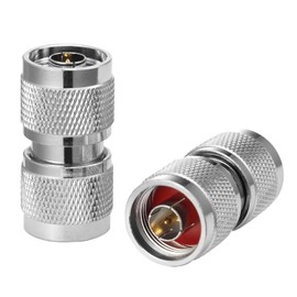 CK RF N Male to N Male Connector Barrel Connector Copper Gold-Plating 50 ohms Coaxial Cable Radio Router WiFi Antenna Walkie-Talkie Mobile Communication Pack of 2