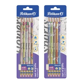 Pelikan Tarjeta de 5 Lápices de Escritura #2HB Triangular con Diseño