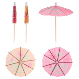 sourcing map 24 Pcs Mini Drink Umbrellas Cocktail,3.9 Inch Cocktail Picks Toothpicks Colorful Mini Paper Umbrellas for Drinks Cupcake Beach Party Decorations
