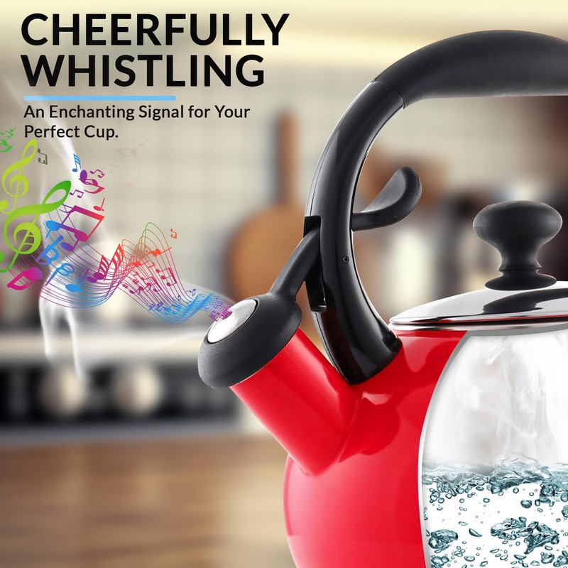Chantal 1.8 QT Kettle, Buttons Series, Premium Enamel on Carbon