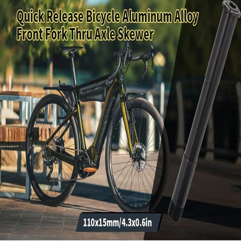 Risegun Thru Axle, Quick Release Lightweight Black Aluminum Alloy Front