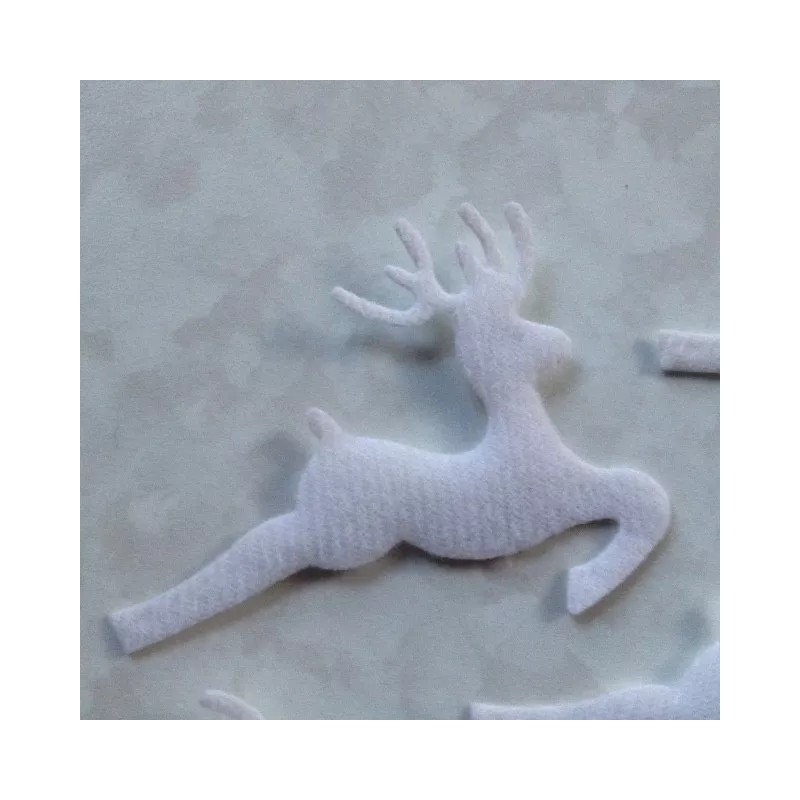 Red Plastic & Felt Reindeer 10 PC 2-SIDED WHITE FELT/RAINBOW