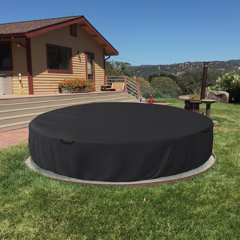 Bitubi 10 Ft Steel Round Stock Tank Pool Cover,Upgraded to