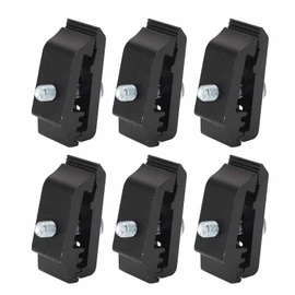 Generic Mounting Clamp, 6pcs Aluminum Tightly Fasten 1112514 Tonneau Cover Clamp Heavy Duty Truck Cap Accessories with Intallation Sets, for Most Truck Beds (Black)