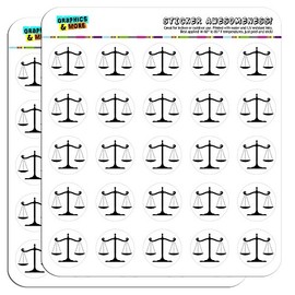 Balanced Scales of Justice Symbol Legal Lawyer B&W 1" Planner Calendar Scrapbooking Crafting Stickers - Opaque