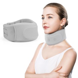 RESTCLOUD Neck Brace for Neck Pain and Support, Neck Support Brace, Adjustable Cervical Collar, Gray, 3" Tall, 19.5" Long
