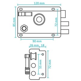 Night Latch Complete with 5 Keys, Elegant Nightlatch, External Door Lock for Front Door, High Security for Your Home or Workplace （Open Right）