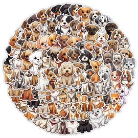 sxdaizjsym 100 PCS Cute Dog Stickers Puppy Decals Waterproof Vinyl Gifts for Laptop, Water Bottle,Phone, Luggage, Teens Adults Kids Boys Girls Birthday Party Supplies Decoration