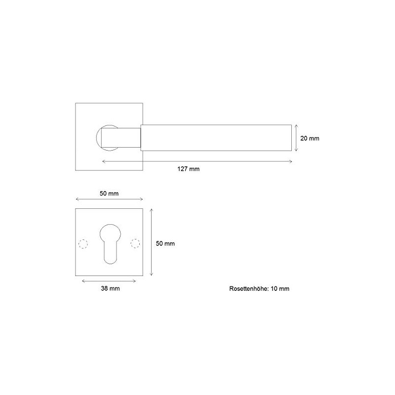 ck-tuerbeschlaege Bauhaus Q Handle Set V2A Matt Stainless Steel According