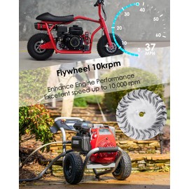 Upgrade Billet Aluminum Flywheel 10krpm for Predator 212 NON Hemi 224cc & New Ghost 212cc Engine, Lightweight Flywheel Fits for Honda GX200 Clone 196cc BSP Tilly with Key