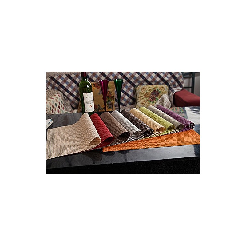 Addfun®Table Mats(Set of 4),Premium Washable High Quaity Non-Slip Insulation PVC