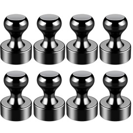 HRLORK Fridge Magnets 8 Pack 12 x 16 mm Neodymium Magnets Small Cone Magnets have Strong Magnetic with Box for Office White Board School Fridge Notice Board（Black）