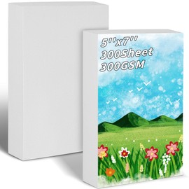 300 Sheets 100% Cotton Watercolor Paper Bulk -140LB/300GSM Art Paper-5 x 7 inch Painting & Craft Paper, Finger Paints, Watercolor, Tempera, Drawing, Art Room & Home School Crafts