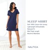 Nautica Women's V-Neck Sleep Shirt, 100% Cotton Jersey, Black, 3X
