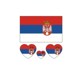 ZPDNURZL 10 Sheets Serbia Flag Tattoos Stickers 40 Pcs Waterproof Sweat Sports National Flag Removable Fake Tattoos