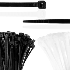 Beadnova Cable Ties 100 Pcs Tie Wraps Zip Ties Heavy Duty for Home and Office(12 Inch, Black and White, 50pcs for Each)