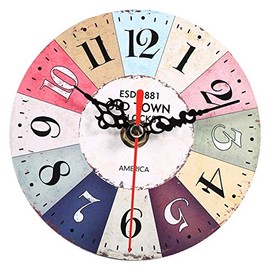 Extra Small Wall Clock 4.5 Inch Wall Clock, 12cm Vintage Style Hanging Clock Wall Decoration, Artistic Creative European Style Round Antique Home Office Living Room Numeral Wall Clock Decoration,(#5)