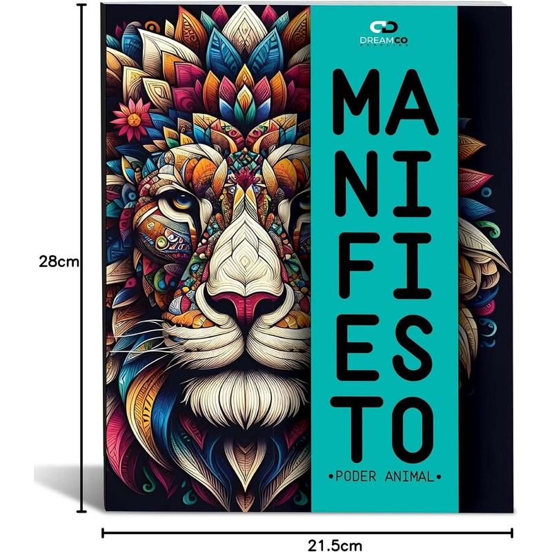 Libro para Colorear Mandalas Antiestrés Manifiesto PODER ANIMAL, Relajación y
