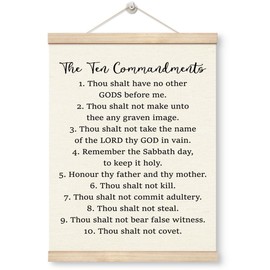 WDSXWH The Ten Commandments Canvas Poster Decor, Christian Home Decor, Modern Home Office Wall Decor, Rustic Wall Hanging Decor, Self-discipline Canvas Poster, Christian Wall Decor