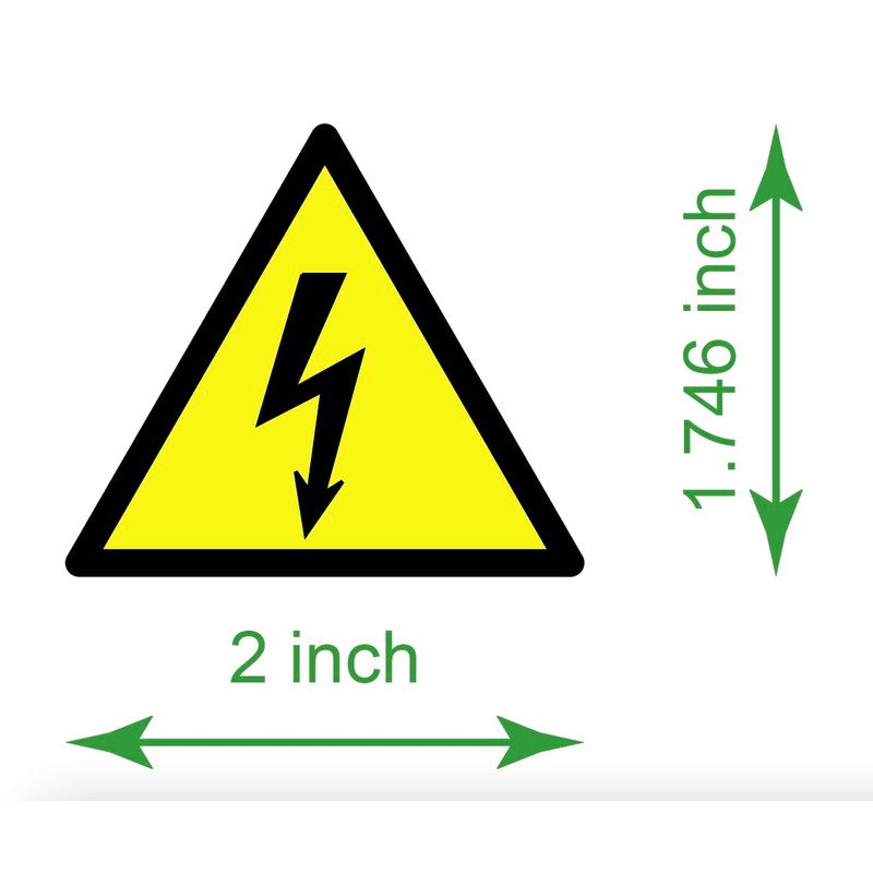 2x1.746 inch 100PCS High Voltage Warning Labels Caution Risk Shock