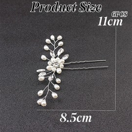 Bridal Hair Pins - 3pcs Fashion Retro Elegant Ladies Pearl Rhinestone Hair Accessories for Wedding Bridal Jewelry Headpiece Wedding Accessories (3PCS)