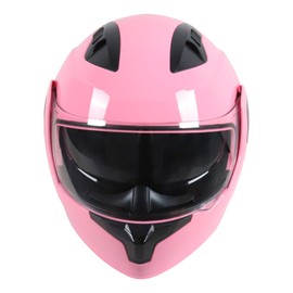 SPARK Motorcycle Dual Visor Flip up Modular Full Face Helmet Adult Men Women DOT Approved (Pink, Small)
