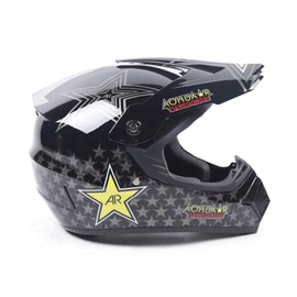 Helmet, Adult Motocross Dirt Bike Helmet Adjustable Sun Visor ATV Helmet DOT Certification Off-Road Motorcycle Helmets w/Goggle&Gloves for Riding Racing Cars, Motorcycles,Electric Bikes(Black-L)