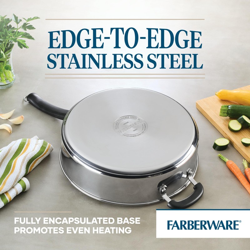 Farberware Brilliance Stainless Steel Saute Pan/Jumbo Cooker with Lid and