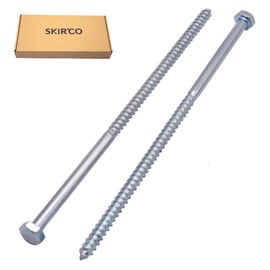 SKIR'CO Pack of 30 Hexagon Head Wood Screws Galvanised Steel M6 x 160 mm DIN 571 Rail Screws Hex Screws Draw Screws