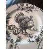 Maxcera New Maxcera Toile Thanksgiving Turkey Gray 11 1/2 Plate
