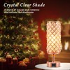 Hong-in Rose Gold Lamp Set of 2, 3-Way Crystal Table