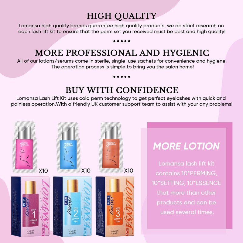 Lomansa Eyelash Lifting Set, Brow Lamination Kit, 2 in 1