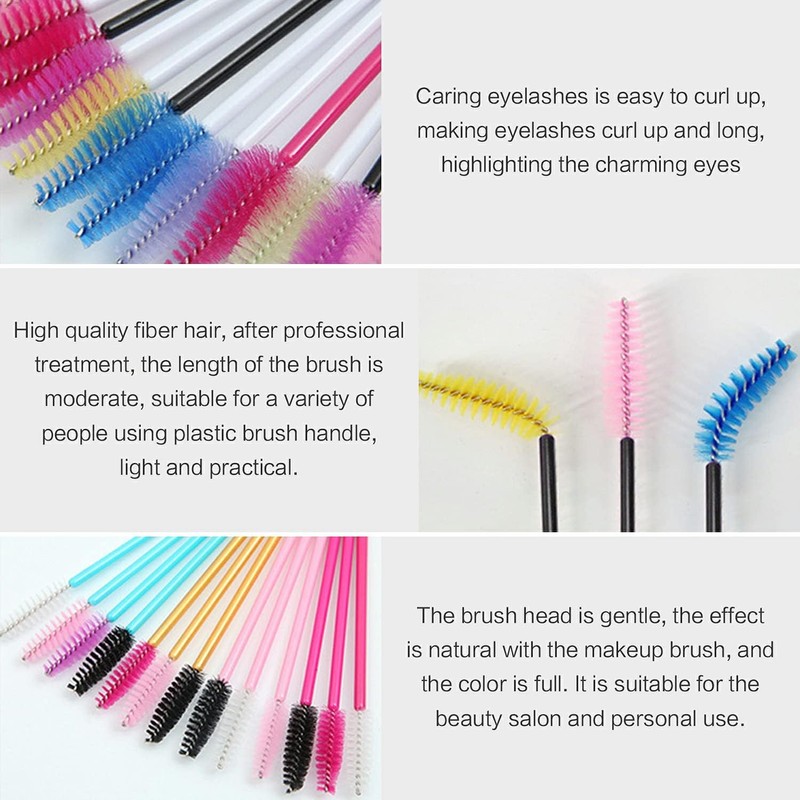 200 Pcs Aplicadores Desechables Maquillaje Cepillos Desechables para Pestañas Cepillos