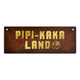 Toiletten Metal Sign with Toilet Motif and Saying "Pipi-Kaka-Land"